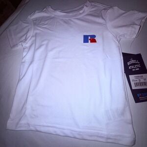 Russell Athletic T-Shirt Toddler 2T White New Comfort Fit 4-Way Stretch RTZ5460